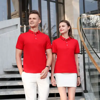 Men Grey Polo Shirt with Double Beads Embroidery