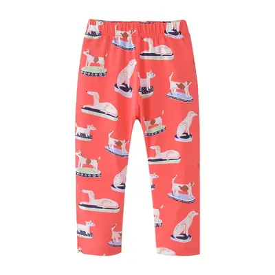 Red Printed Baby Girl Leggings Slim Fit Long Pants
