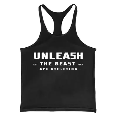 APE Athletics Unleash Black I-Shaped Vest for Men