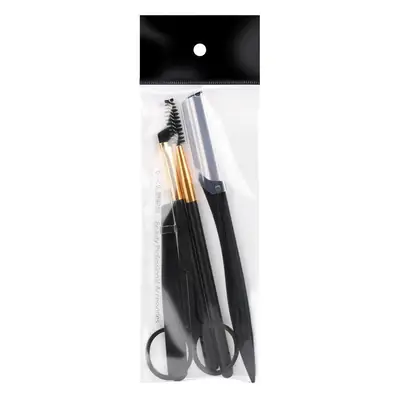 Stainless Steel Eyebrow Trimming Kit 5-Piece Black Gold