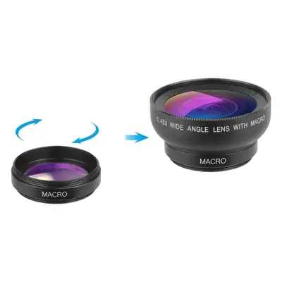 2-in-1 Macro Lens Set for Mobile Phone 0.45x Ultra Wide Angle
