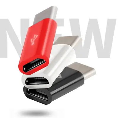 Red Micro to Type-C Mobile Charging Cable Fast OTG Adapter