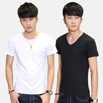 Men's 2021 Summer Round Neck T-Shirt Navy Blue