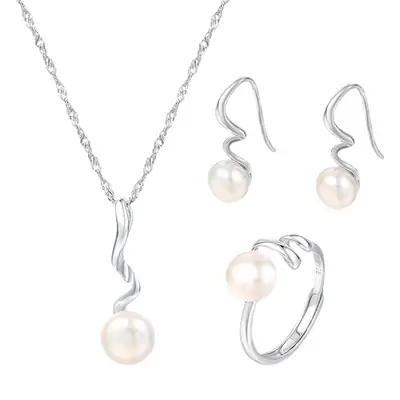 S925 Sterling Silver Pearl Cross Design Earrings