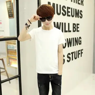 2018 Men's Pure White Slim Fit T-Shirt