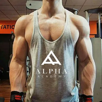 Alpha Academy Men's Red Bodybuilding Vests