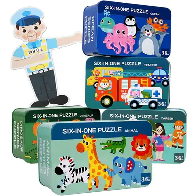 Children's Animal Jigsaw Puzzle 6-in-1 3-6Yrs