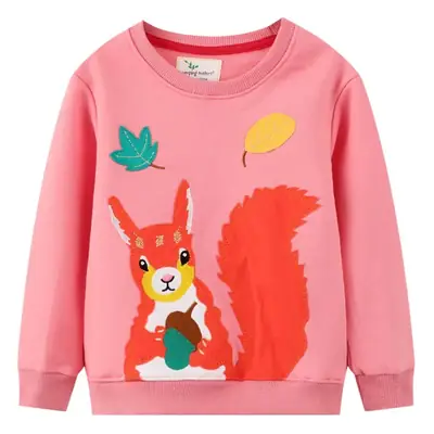 Kids Black Graphic Sweatshirt Long Sleeve Terry Cloth