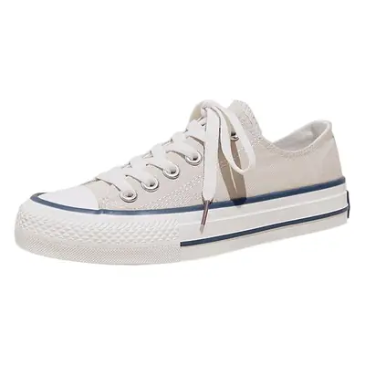 Women's 1970s Style White Canvas Sneakers