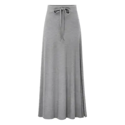 Women's Olive Green High Waist Split Belt Skirt
