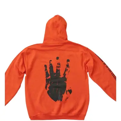 Men's Revenge Hooded Sweatshirt Orange Black