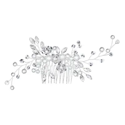 Pearl Hair Comb with Crystal Headdress for Bride & Party