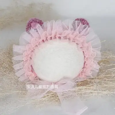 Pink Lace Baby Hat for Newborns Boys Girls