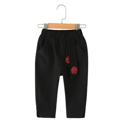 Ethnic Style Boys Autumn Trousers with Tang Design