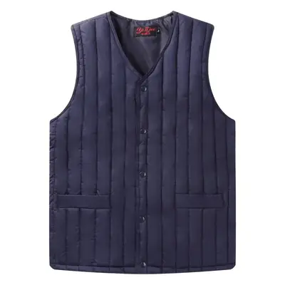 Men's Winter Warm Vest Navy Cotton Waistcoat Style