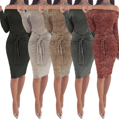 2024 Women's Black One-Line Waist Strap Dress