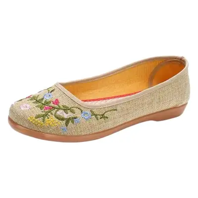 Embroidered Women's Traditional Shoes Red Floral Design