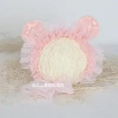 Newborn Baby Photo Hat Purple Lace Hat for Girls