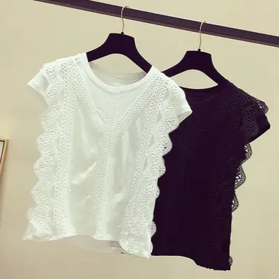 Black Lace Crossbody Top for Women 2025