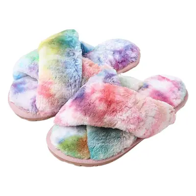 Factory Amazon Cross-border Home Increase 45 Leopard Cross Mao Mao Slippers Children Men's and Women's Home Cotton Slippers