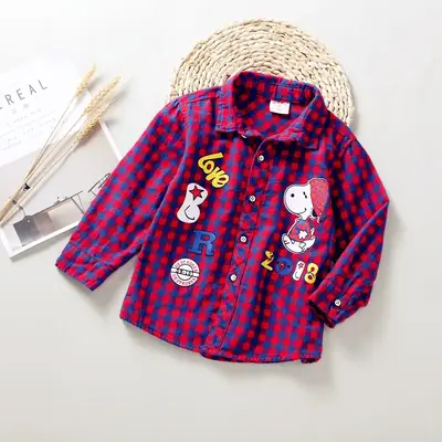 Long Sleeve Printed Plaid Shirt for Kids 0-6 Years