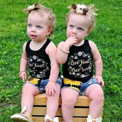 Foreign Trade Kids' Sleeveless Vest & Shorts Set Small Medium