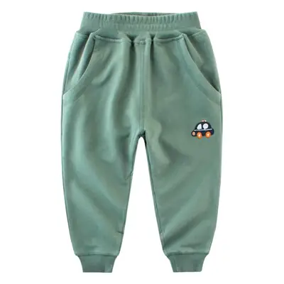Autumn Kids Pants Pure Cotton Green Small Medium