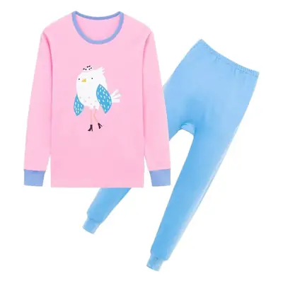 Girls Pink Linen Pajamas Set Medium to Large