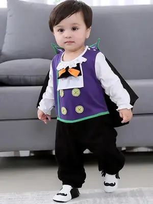 Baby Vampire Cape Outfit Purple Black Set