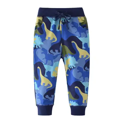 Children's Printed Cotton Pants with Knitted Toe Closure