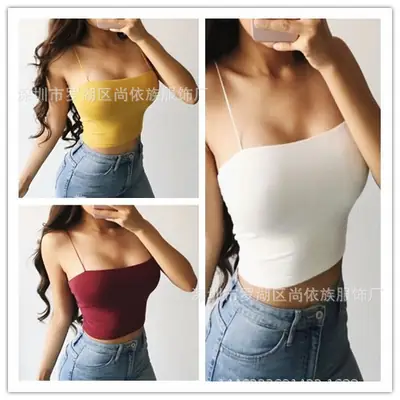Women's Black Crossbody Bra Top for Summer
