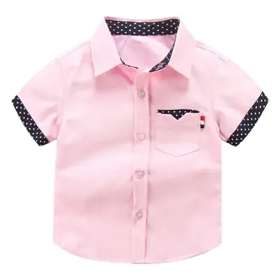 Boys Pink Polka Dot Short Sleeve Shirt 2018