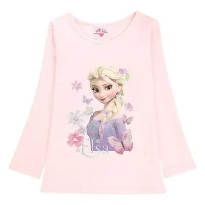Cartoon Print Long Sleeve T-Shirt for Girls Pink