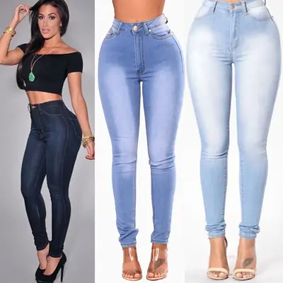 Women Stretch Denim Small Leg Pants 2023
