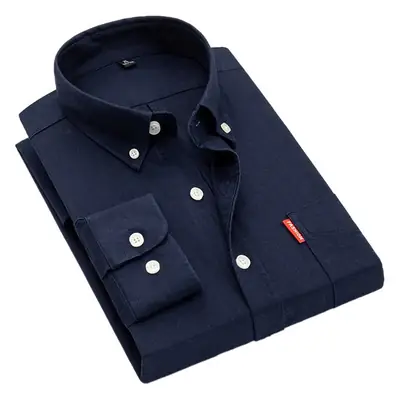 Men's White Slim Fit Oxford Shirt Long Sleeve