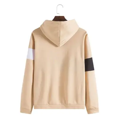 Men's Black White Stripe Hooded Pullover Sweater