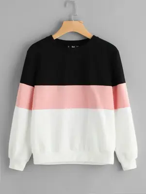 Cross-Color Long Sleeve Sweatshirt for Women