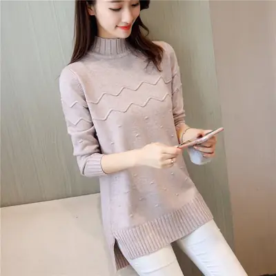 Black Knitted Turtleneck Women's 2021 Winter Wear
