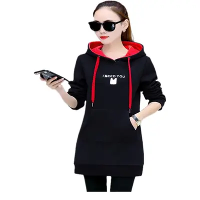 Women's Red Hooded Fleece Pullover Plus Size 2025