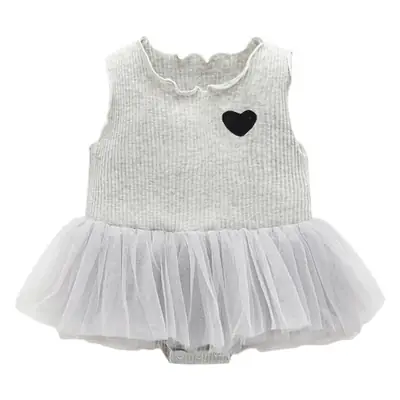 New Baby Two-piece Set White Heart Cardigan Skirt 0-12M