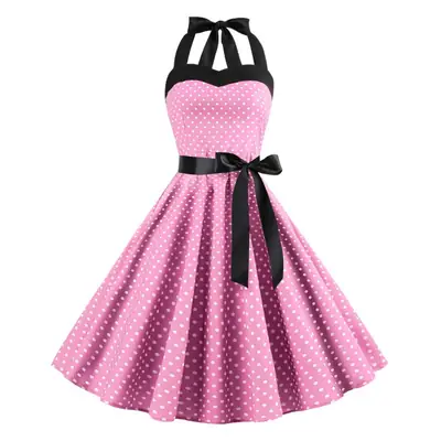 Polka Dot Tube Top Dress with Retro Swing Skirt