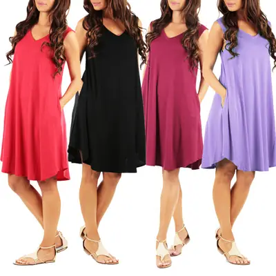 2025 Summer Sleeveless V Neck Vest Dress Women's Clothing