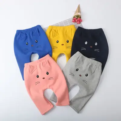 Children's Warm Cashmere Face Pants Peach