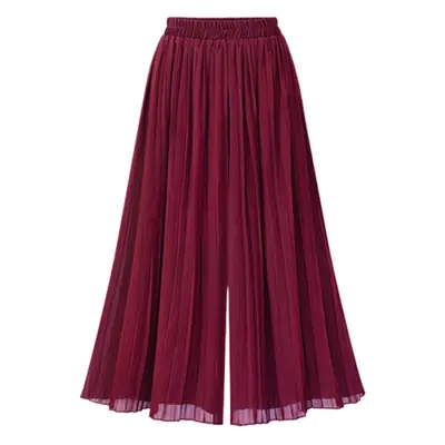 Black Chiffon Pleated Summer Skirt Extra Large