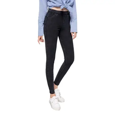 Women Snowflake Sand Wash Leggings Large