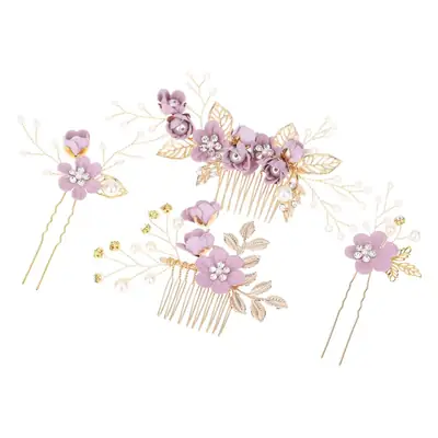 White Floral Hairpin with Pearl Accents for Weddings
