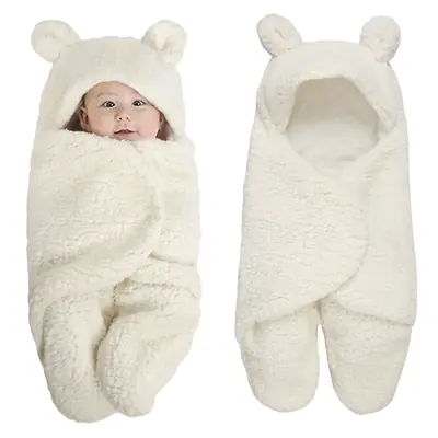 Newborn Fleece Sleeping Bag Split Leg Warm White