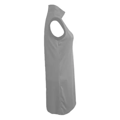 Trendy Grey Sleeveless Turtleneck Dress Plus Size
