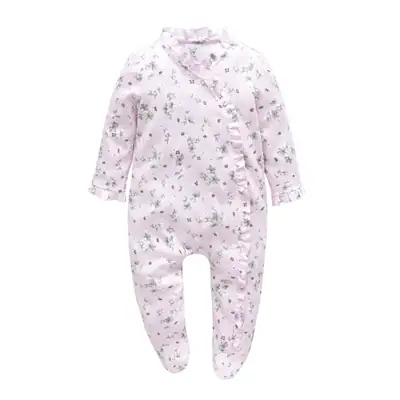 Cotton Newborn One-Piece Oblique Lapel Baby Suit