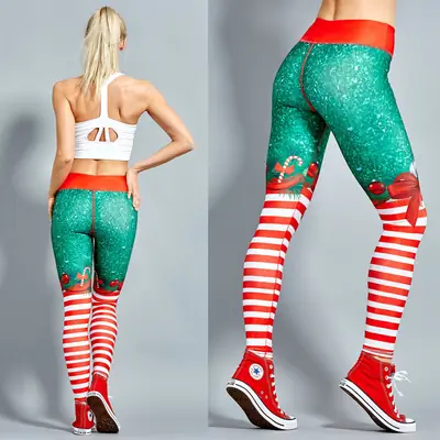2018 New AliExpress Sexy Christmas Stripe Sports Pants Red Green